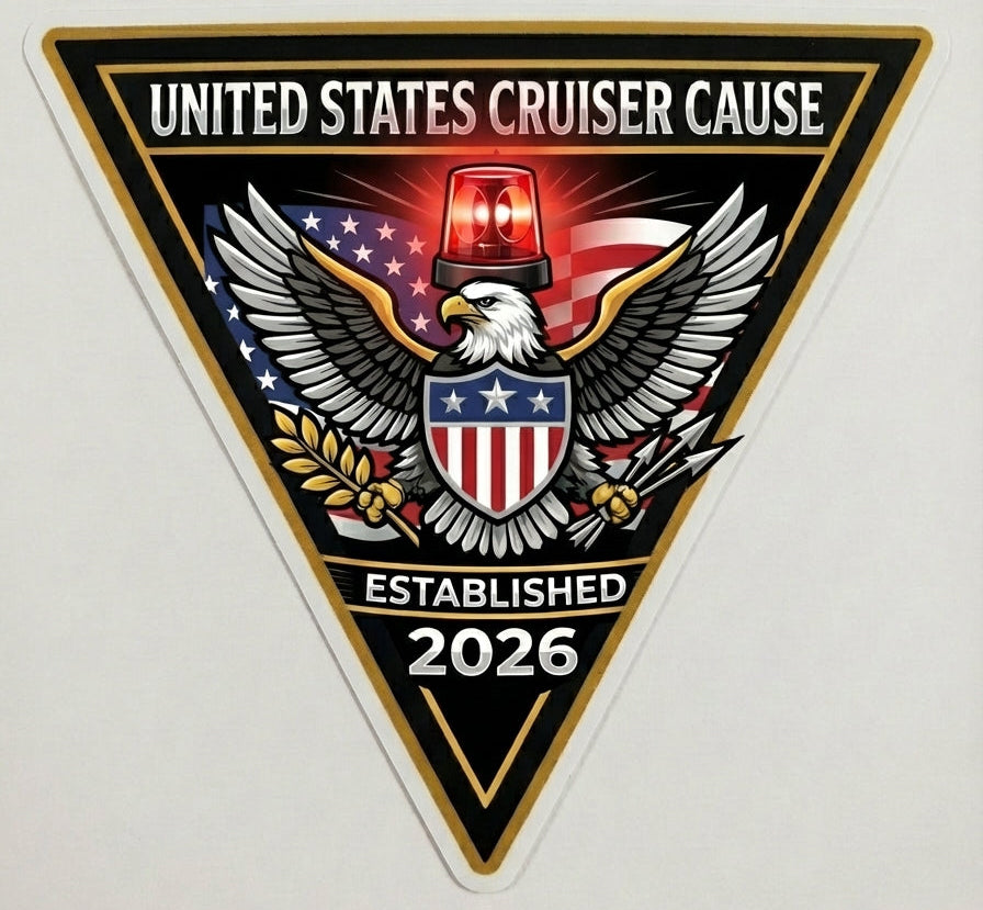 United States Cruiser Cause Triangle Window/Helmet Decal or MAGNET