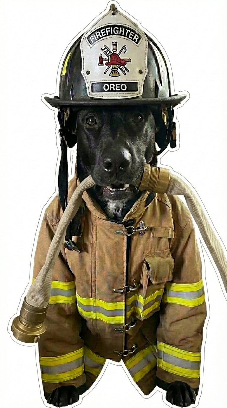 Oreo Dog Firefighter Window/Helmet Decal or MAGNET
