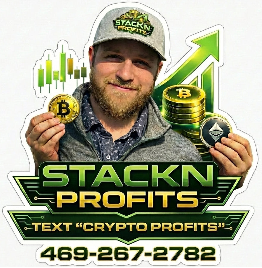 Text Cryto Profits Window/Helmet Decal or MAGNET