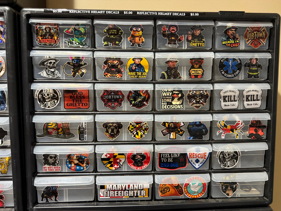 Clearance Firefighter Helmet Sticker AI Generated Helmet Decal Pack of Hundreds