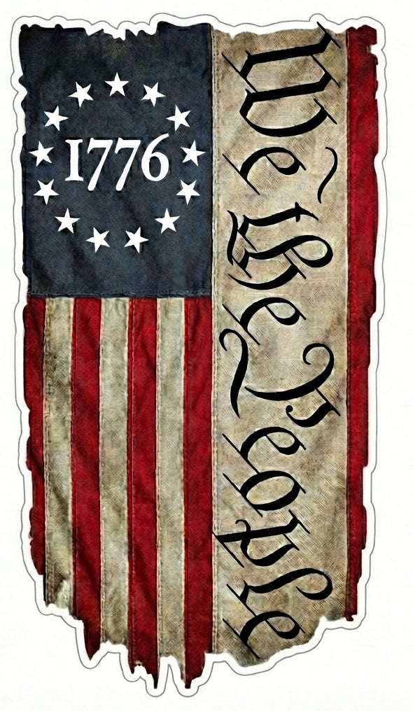 1776 Distressed USA Flag Helmet Window/Helmet Decal or MAGNET