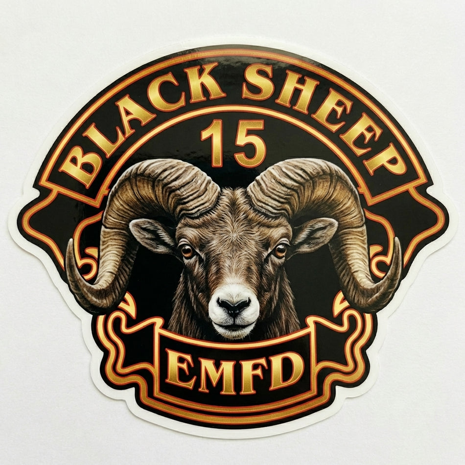 Black Sheep 15 EMFD Helmet Window/Helmet Decal or MAGNET