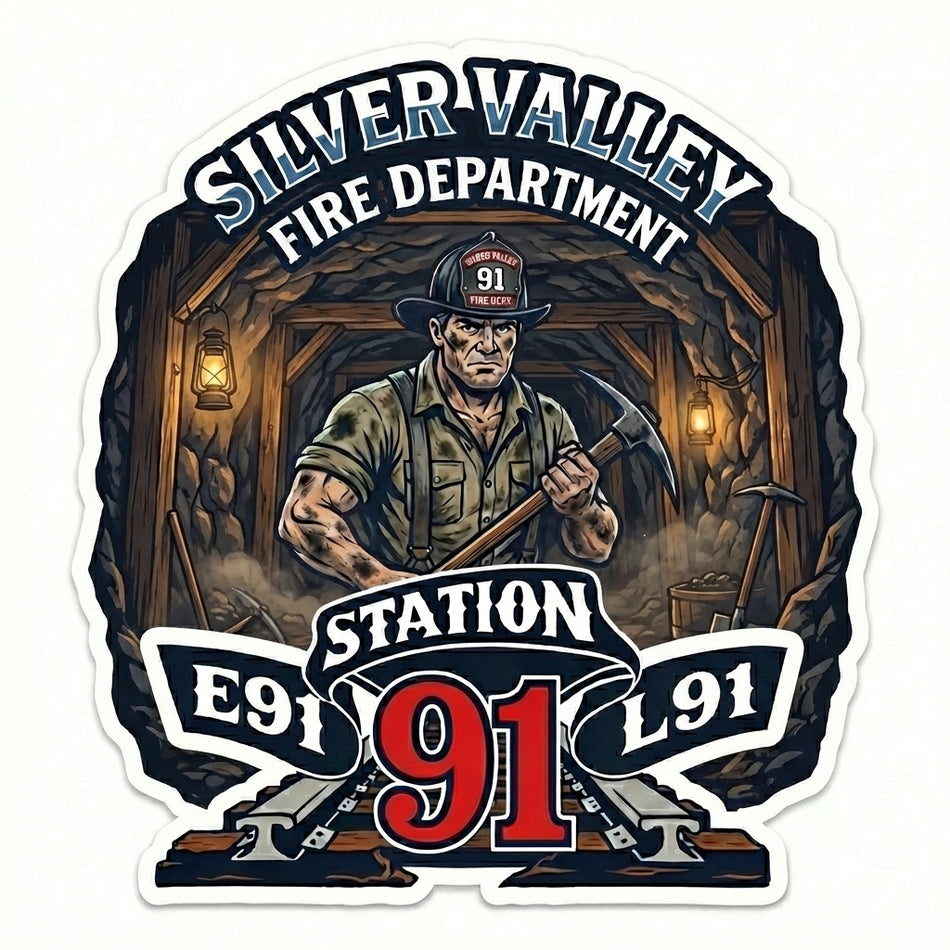 Silver Valley FD Coal Mine Window/Helmet Decal or MAGNET