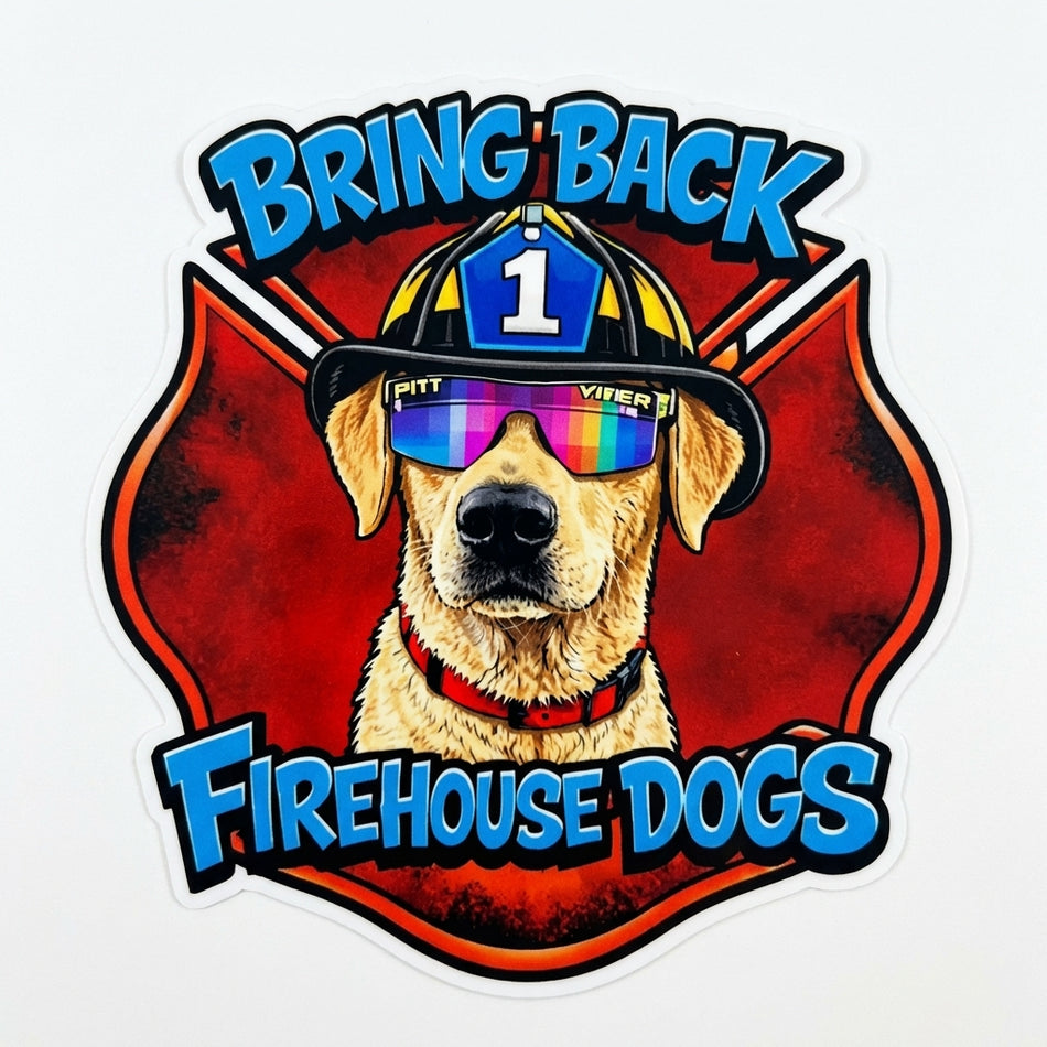 Bring Back Firehouse Dogs Window/Helmet Decal or MAGNET