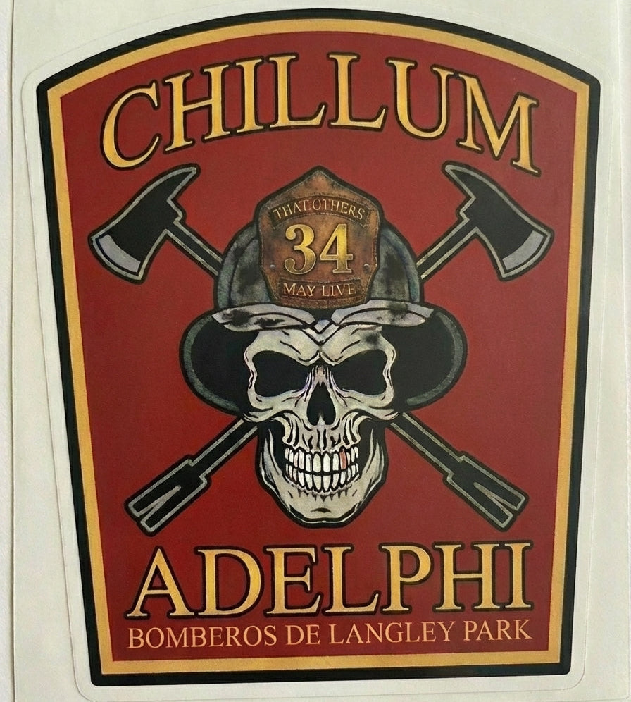 Chillum Adelphi Station 34 Window/Helmet Decal or MAGNET