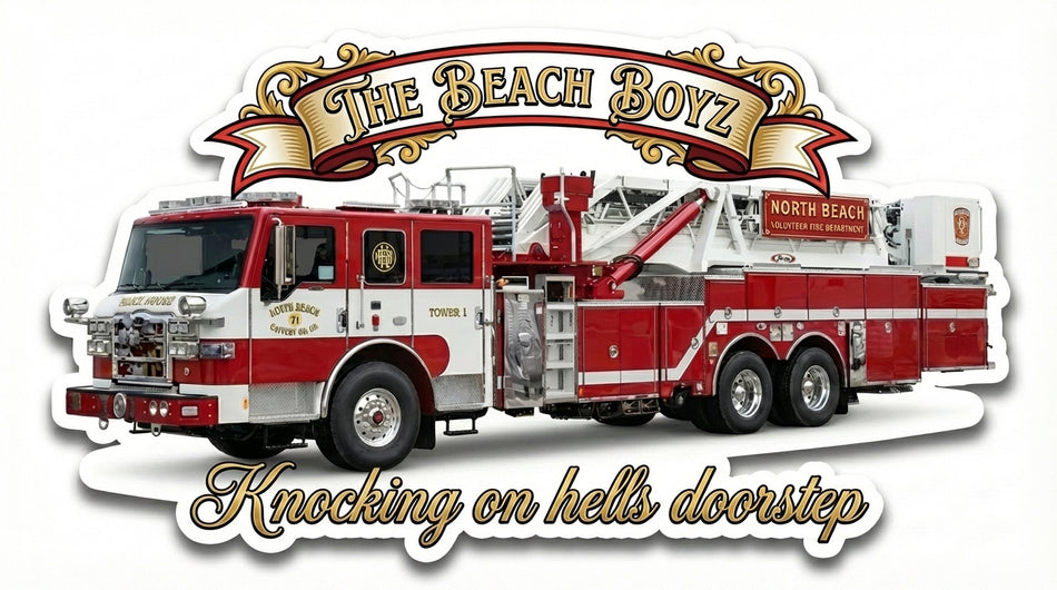 The Beach Boyz North Beach Truck Helmet Window or Helmet Decal