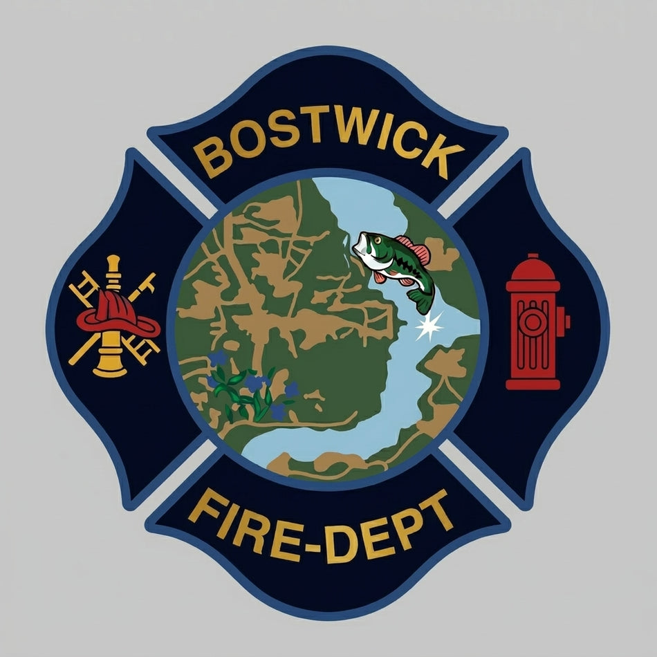 Bostwick Fire Department Customer window/Hardhat Decal