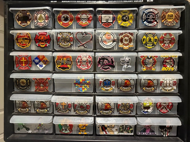 Firefighter / EMS Helmet Decals. Hundreds of them. CLEARANCE PACKAGE BIN MALTESE