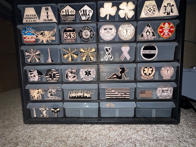 Firefighter BLACKLITE Helmet Decals. Hundreds of them. CLEARANCE PACKAGE BIN BLV2P