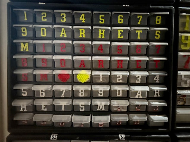 Firefighter PRISMATIC 1" NUMBER Helmet Decals. Hundreds of them. CLEARANCE PACKAGE BIN PRZ1A