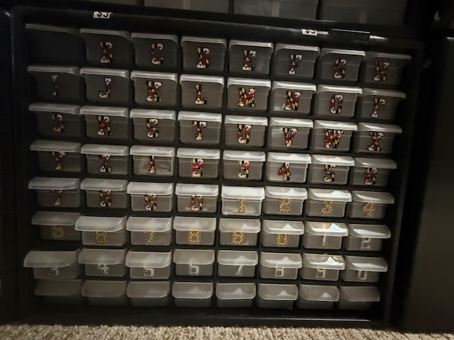 Firefighter 3 BIN DEAL 1" NUMBER Helmet Decals. Hundreds of them. CLEARANCE PACKAGE 3BIN1A