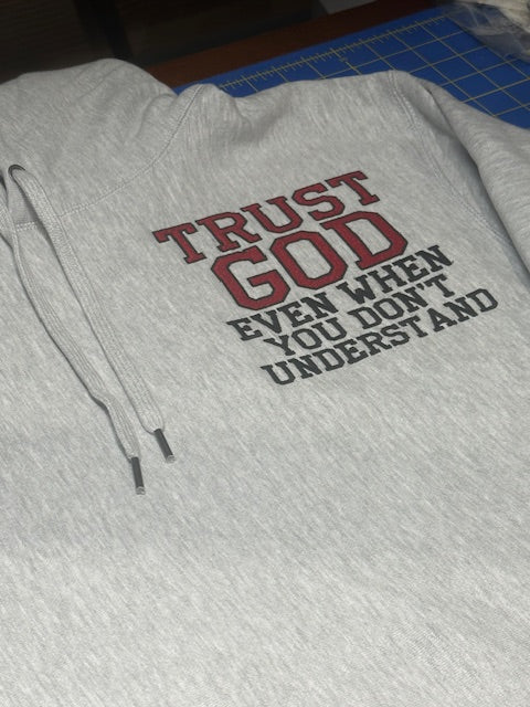 Trust God Independent Trading Gray Heather Heavyweight Hooded Sweatshirt