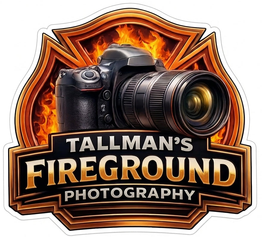Tallmans's Fireground Photography Helmet Window/Helmet Decal or MAGNET