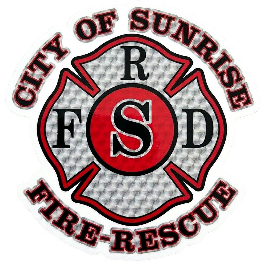 City of Sunrise Fire Rescue Customer window/Hardhat Decal