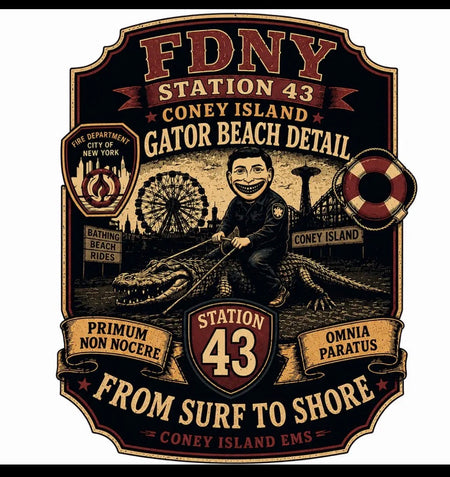 NY Station 43 Surf to Shore Customer Window or Helmet Decal economy non-reflective decal