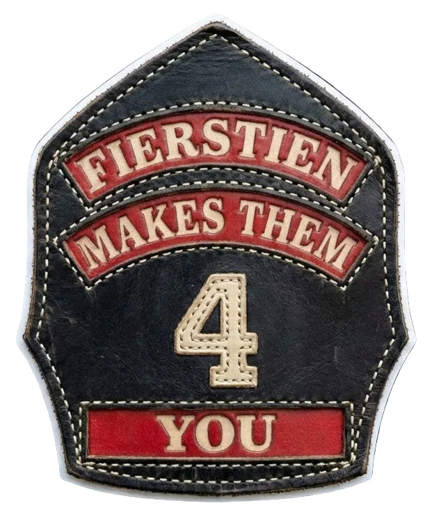 Patch with text 'FIERSTIEN MAKES THEM 4 YOU' on a dark background