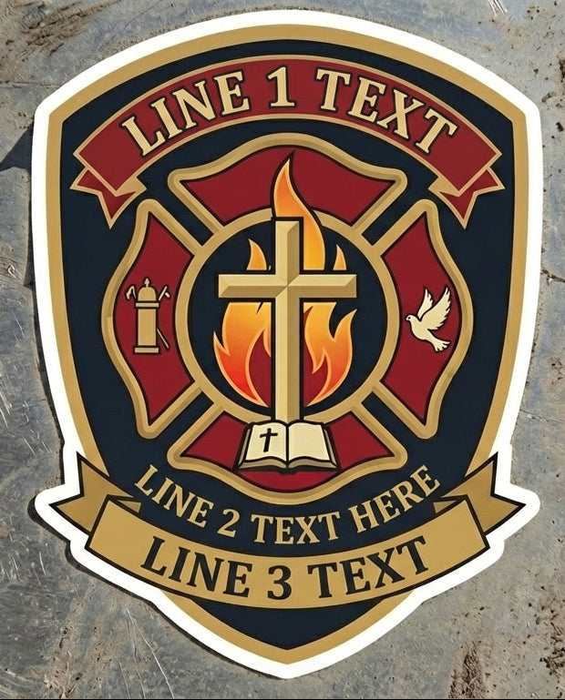 Fire Chaplain Decal or Customizable Fire Dept Window or Helmet Decal