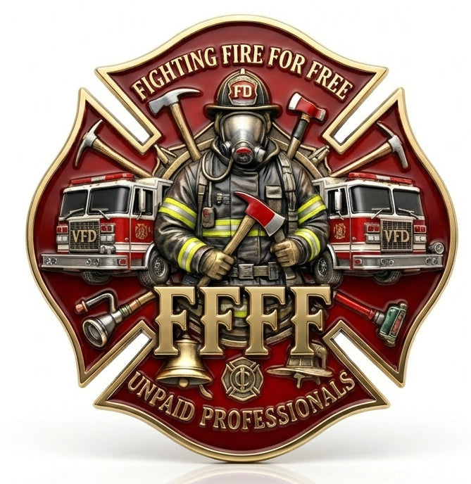 Fighting Fire for Free Volunteer Firefighter Window or Helmet Decal