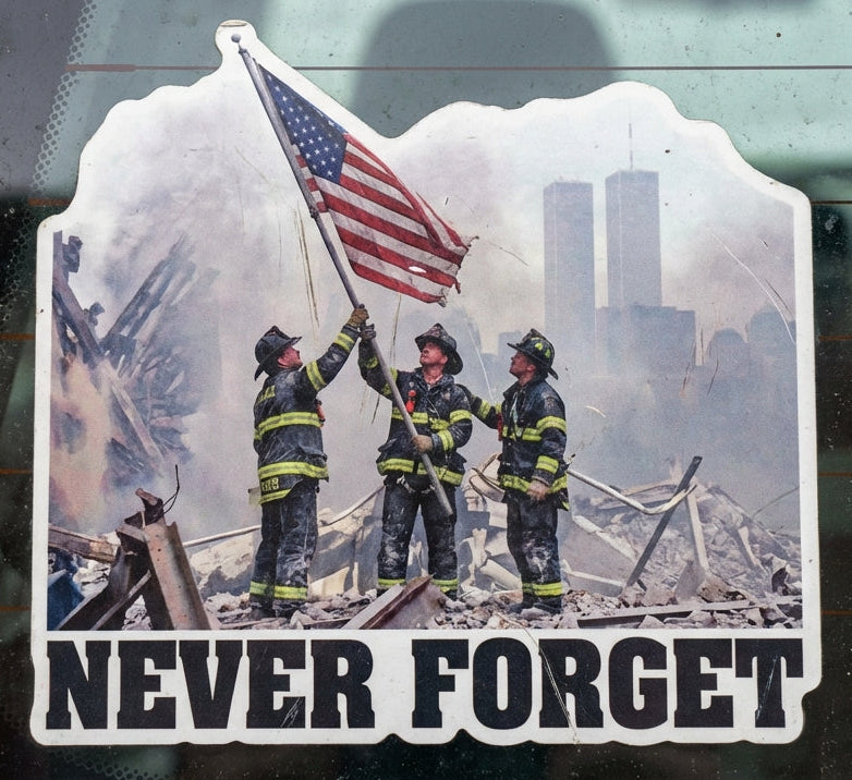 Never Forget Firefighter Flag Window/Helmet Decal or MAGNET Tiktok
