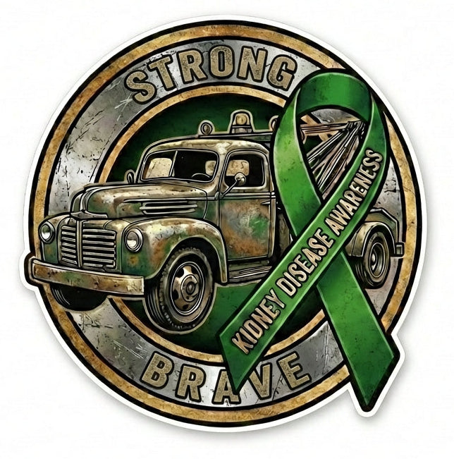 Tow Truck Kidney Support Ribbon Window/Helmet Decal or MAGNET