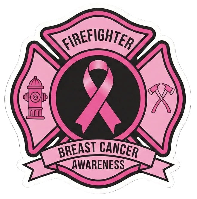 Breast Cancer Awareness Maltese Cross Window or Helmet Decal Powercall