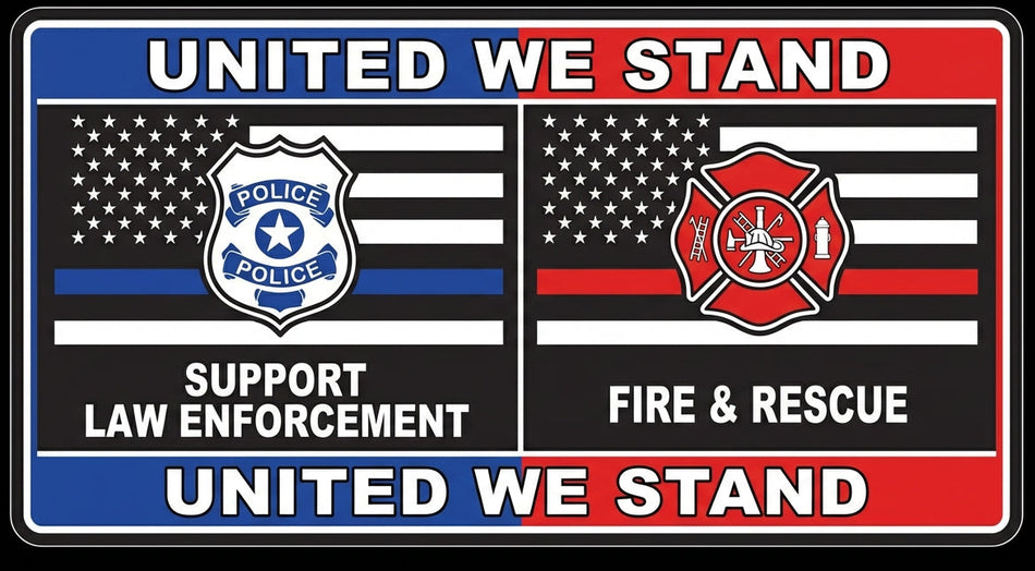 Firefighter Police Supporter Window or Helmet Decal Powercall
