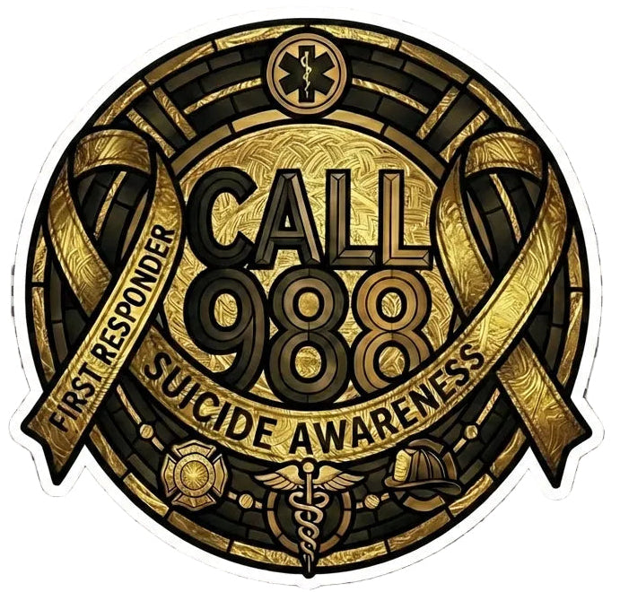 Call 988 Suicide Awareness Window or Helmet Decal Powercall
