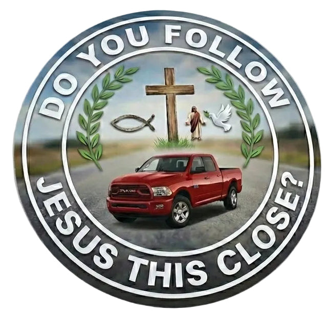 Do you follow Jesus this close Red Pickup Window/Helmet Decal or MAGNET Tiktok