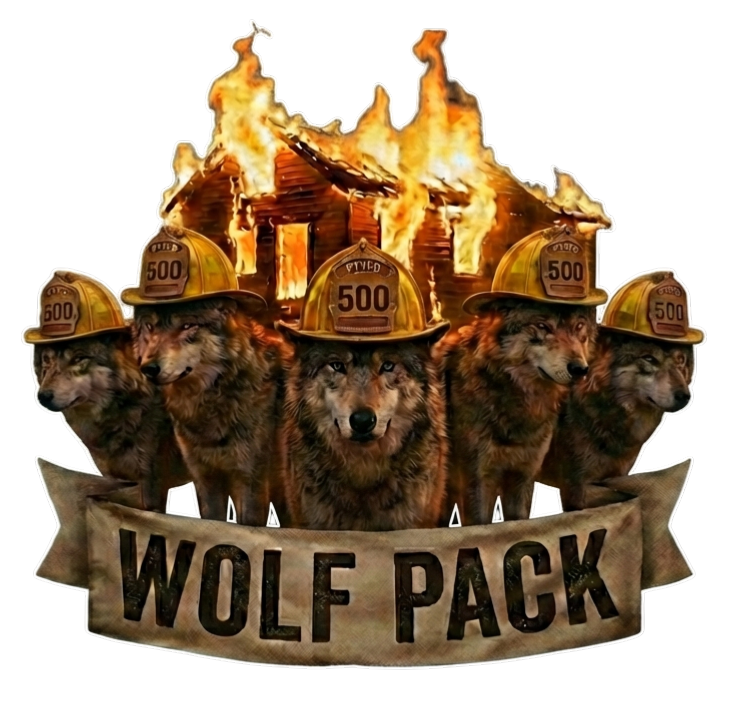 Wolfpack House Fire Window/Helmet Decal or MAGNET Tiktok