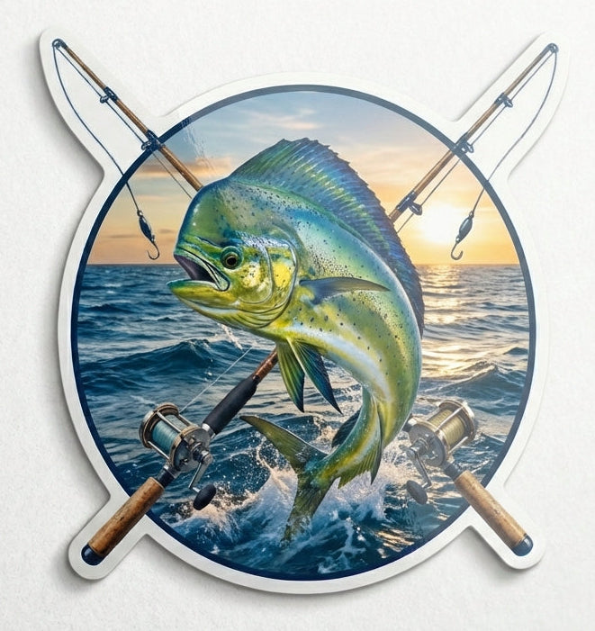Fishing Hooks Fish Customer Window or Helmet Decal Powercall