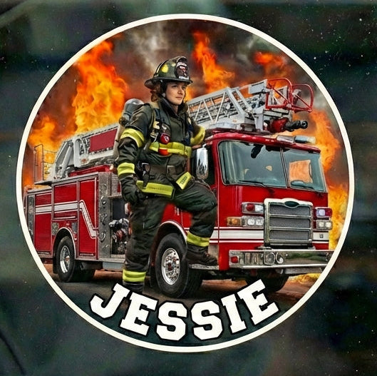 Jessie Firetruck Firefighter Customer Window/Helmet Decal or MAGNET Tiktok