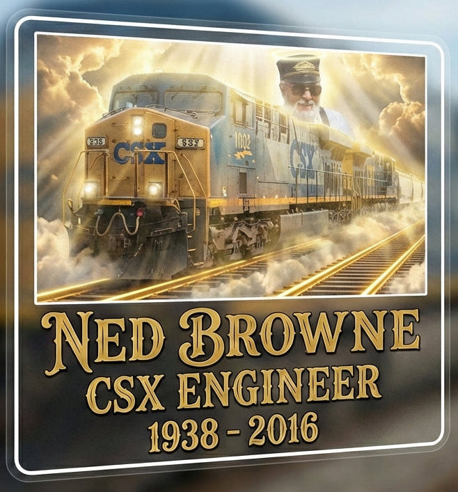 Ned Browne CSX Train Window/Helmet Decal or MAGNET Tiktok