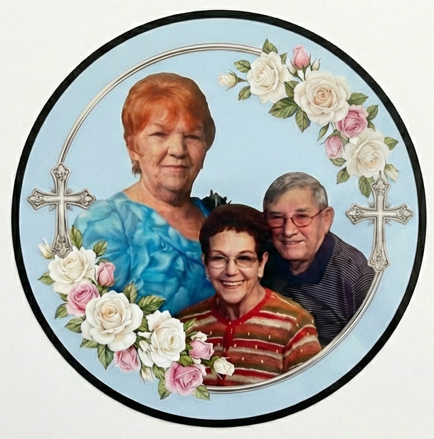Combine Family Memorial Cross Flowers Window/Helmet Decal or MAGNET Tiktok