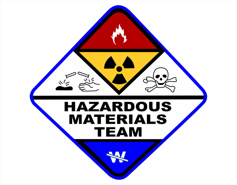 Firefighter Decal - Hazmat Team Sticker 4" Hazardous Materials Team Sticker