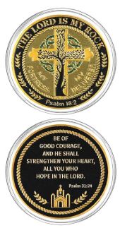 The Lord is my Rock Psalm 18:2 Challenge Coin Set of 2 Challenge Coins