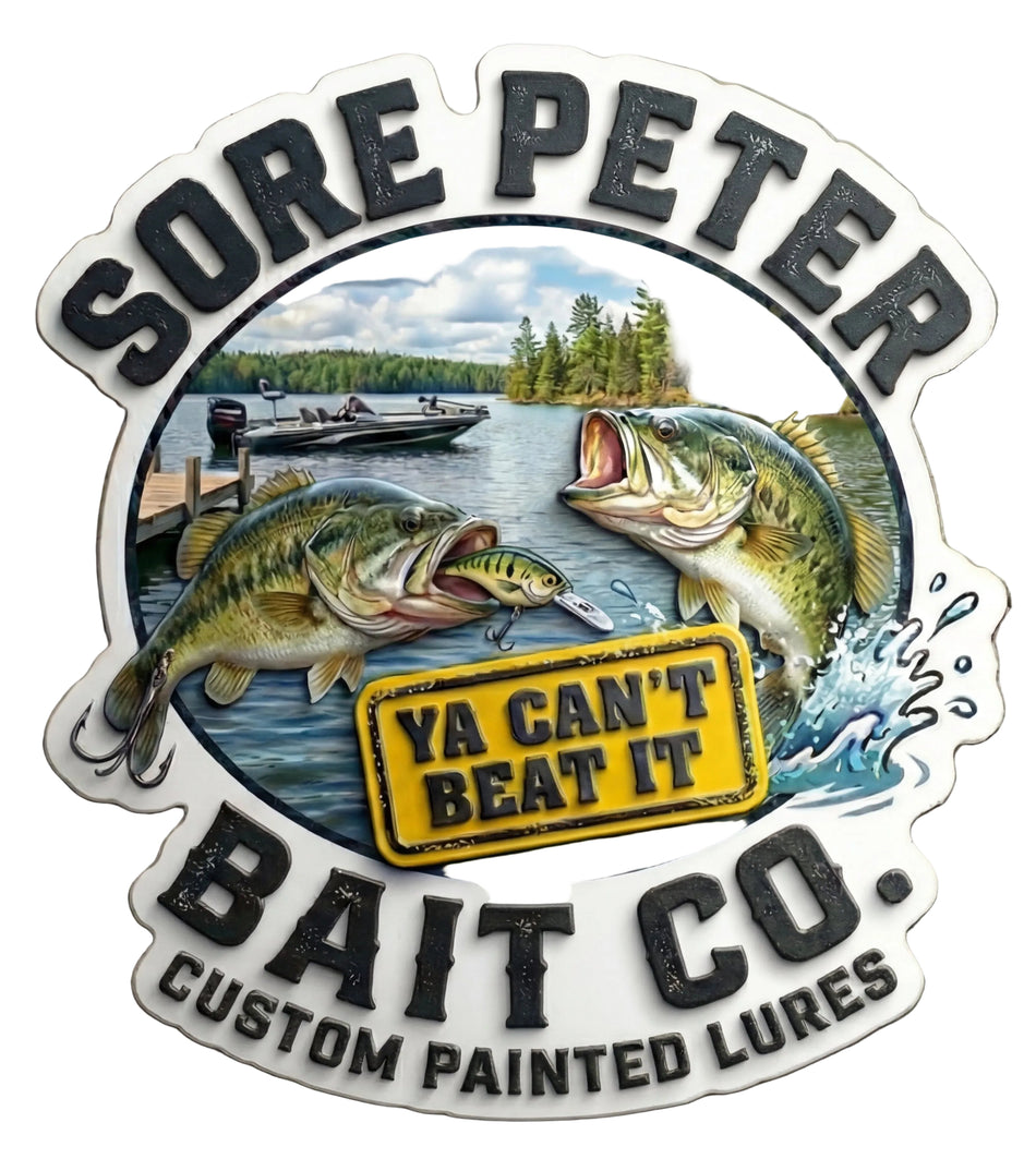 Sore Peter Bait Company Window or Helmet Decal Powercall