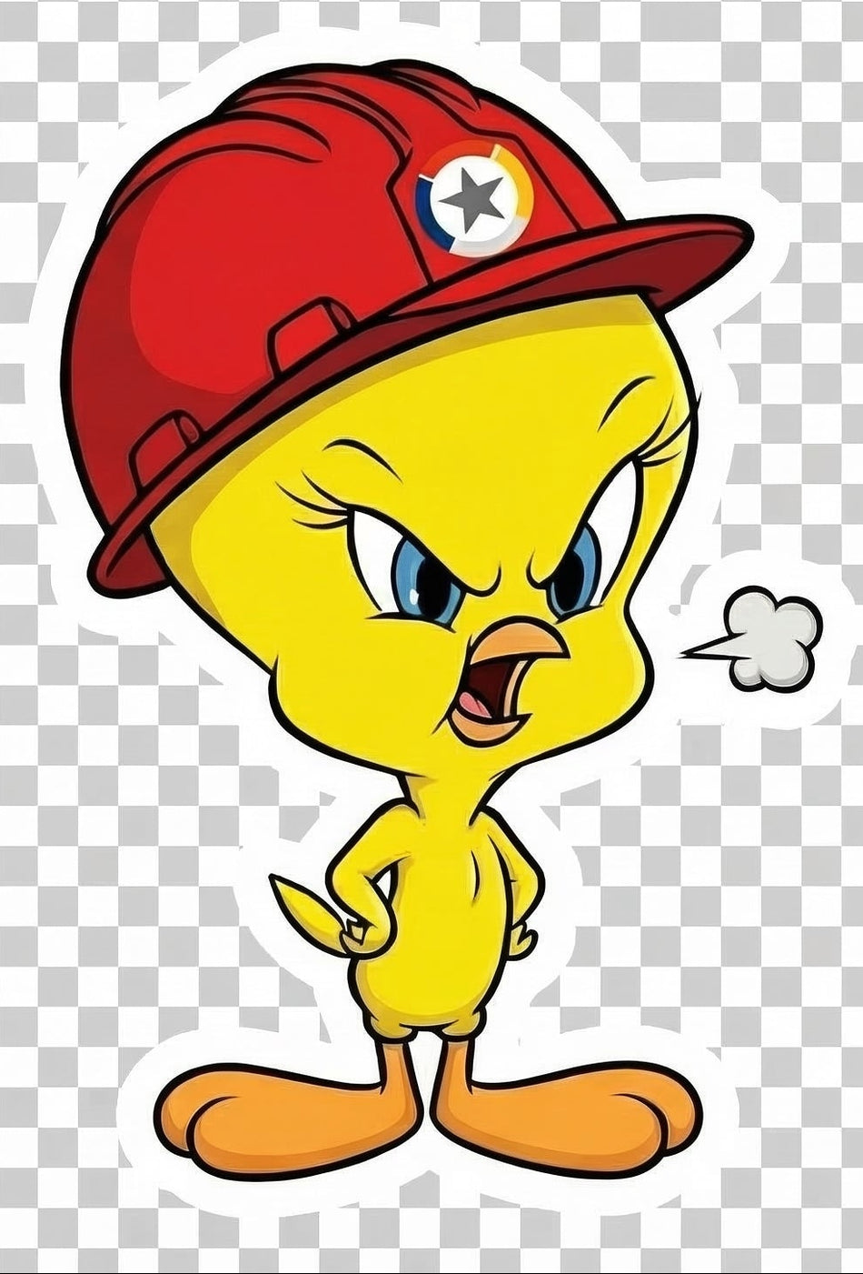 Construction Yellow Bird Helmet Window/Helmet Decal or MAGNET Powercall