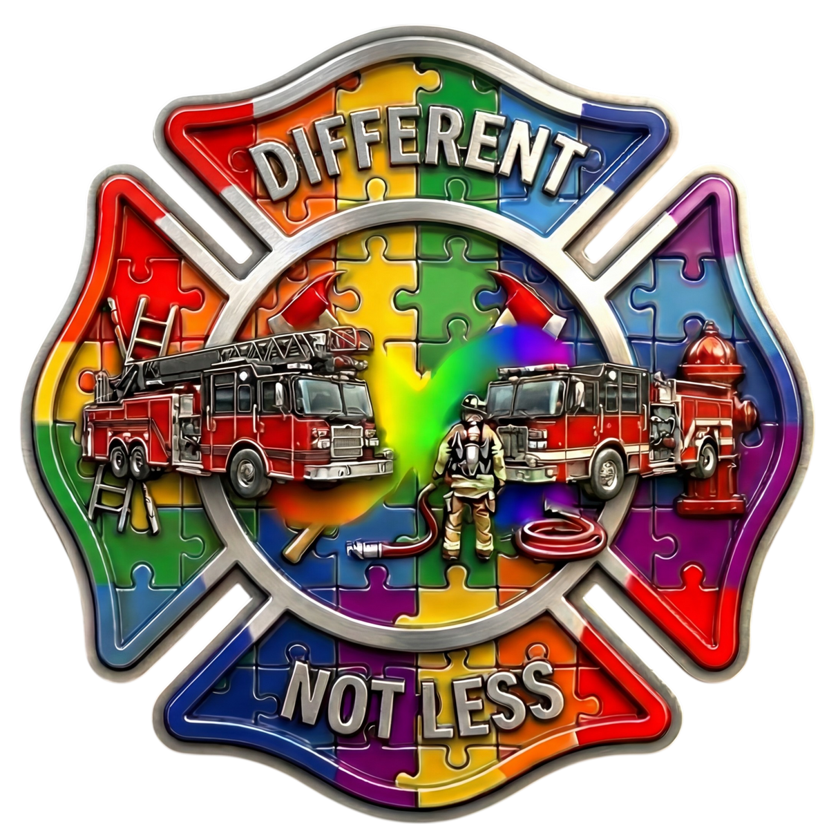 Firefigher Sticker Autism Fire Dept. Maltese Window/Helmet Decal or ...