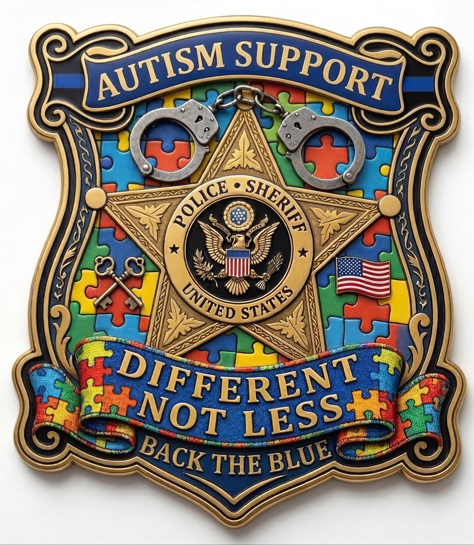 Autism Support Police Sheriff Back the Blue Helmet Window/Helmet Decal or MAGNET