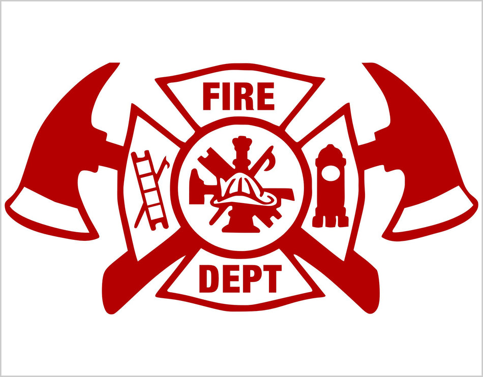 Maltese Axe Firefighter Window Decal