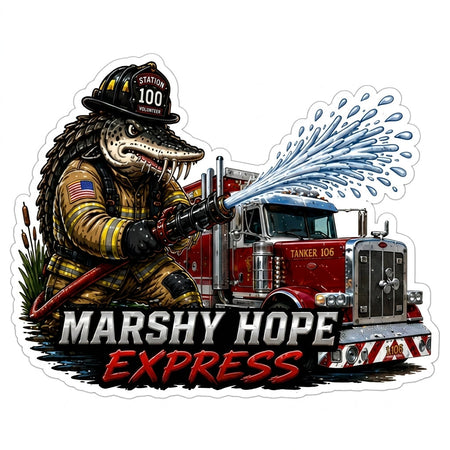 Marshy Hope Express Alligator Window or Helmet Decal economy bulk decal