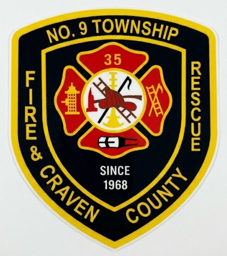 No. 9 Township Version 2 Craven County Window/Hardhat Decal