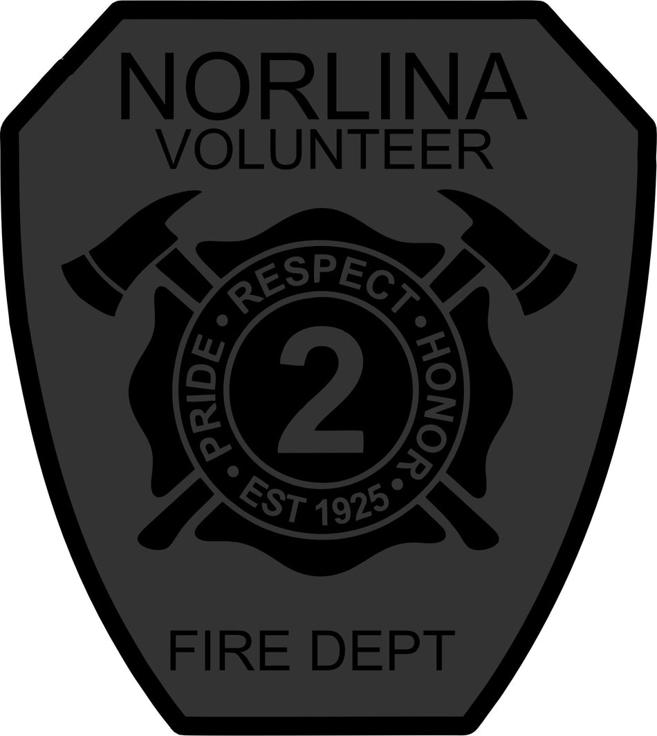 Norlina Fire Department Station 2 Blacklite Decal