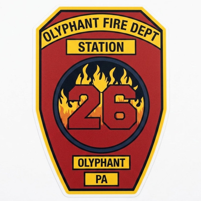 Olyphant Station 26 Window/Helmet Decal or MAGNET (sqd.1)