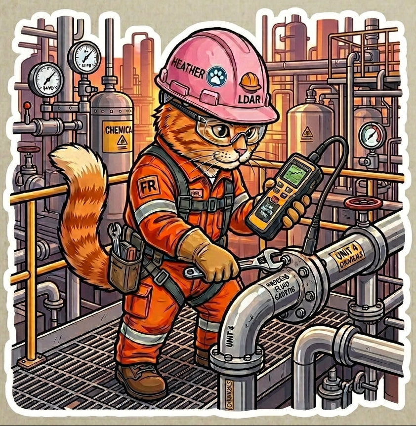 Heather LDAR Denny Cat Testinng Helmet Window/Helmet Decal or MAGNET