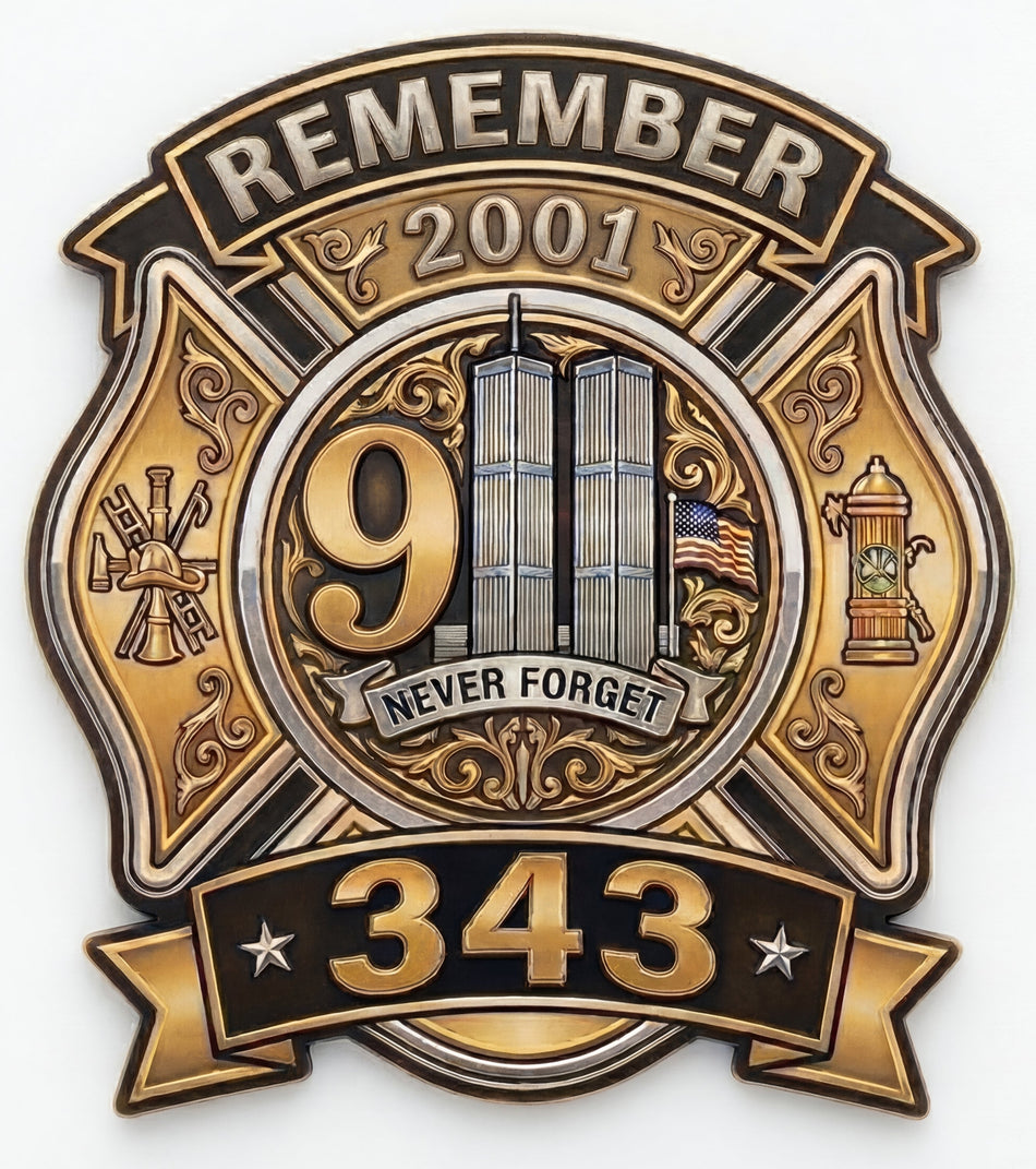 Remember 911 Towers Window/Helmet Decal or MAGNET TT