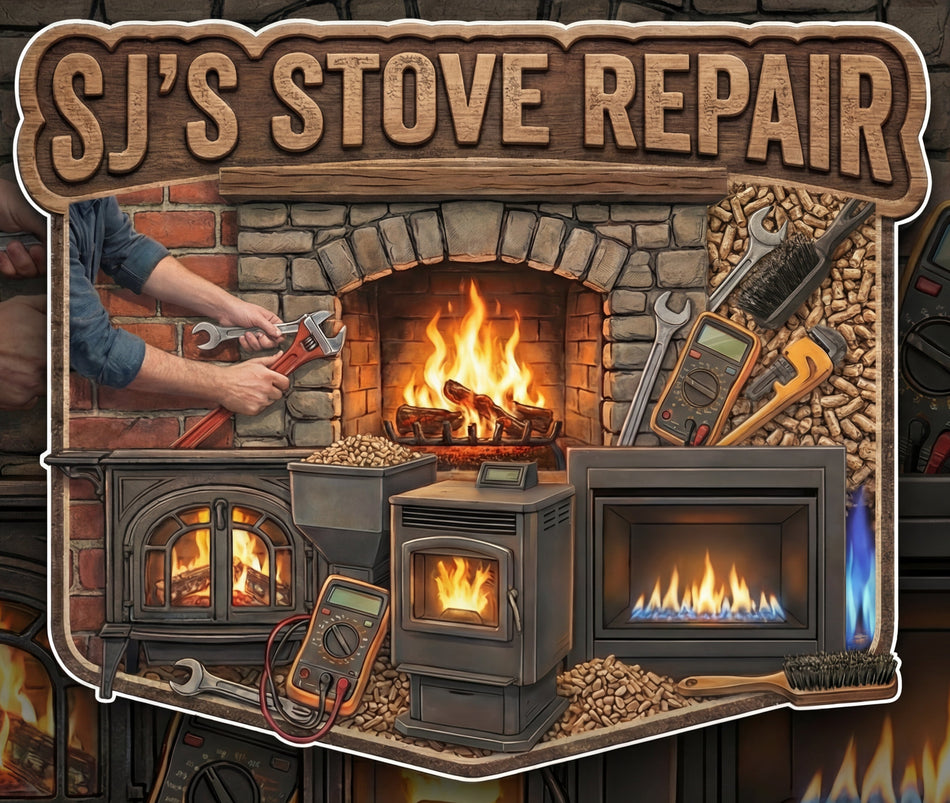 SJ's Stove Repair Window or Helmet Decal Powercall