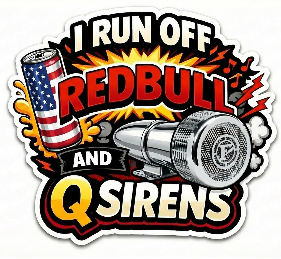 I run off Q Sirens Window/Helmet Decal or MAGNET TT