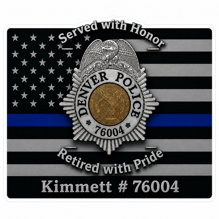 Served with Honor Kimmett Badge Customer Window or Helmet Decal economy non-reflective decal