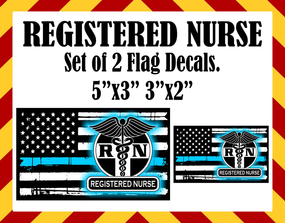 Registered Nurse Set of 2 Flag Decals